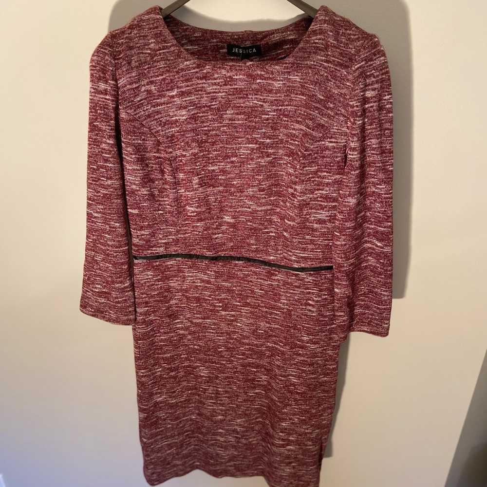 Heather Burgundy/red 3/4 Sleeve Dress BNWT